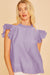 Ruffle Sleeve Woven Top-Apparel > Womens > Tops > Shirts-Pink Dot Styles