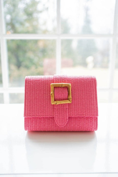 Lisi Lerch-Janie Straw Clutch-Pink Dot Styles