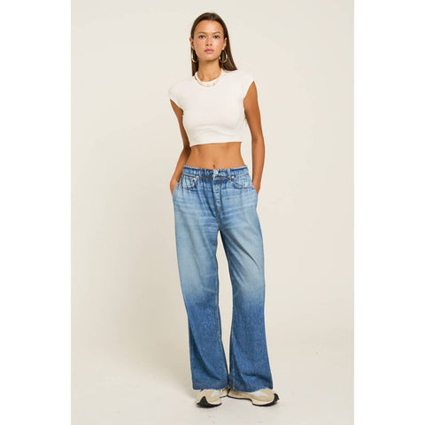The GREii-French Terry Sweatpant Jeans-Pink Dot Styles