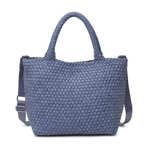 Sky's The Limit Medium Woven Neoprene Tote: Dark Denim