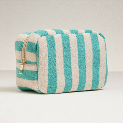 Wona Trading, Inc.-Striped Pattern Cosmetic Pouch Bag-Pink Dot Styles