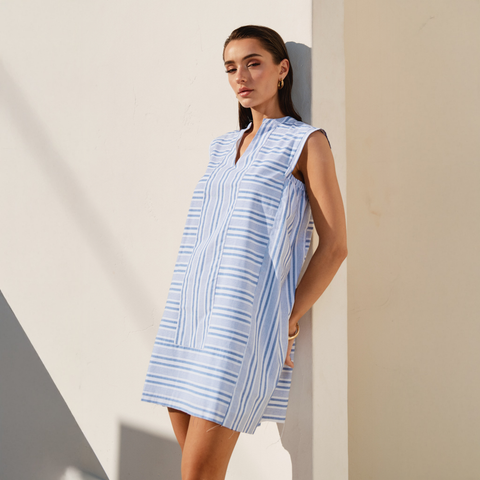 Blue Stripe Shift Dress