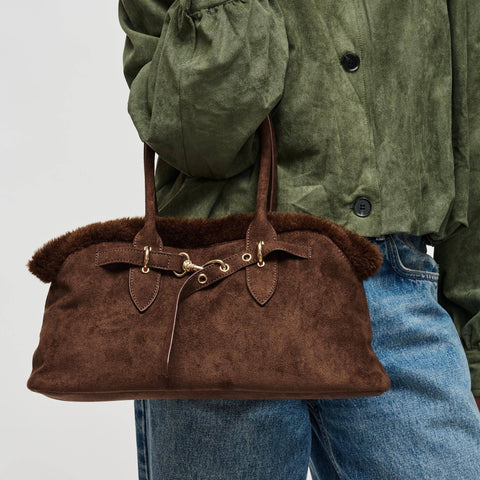 Tommy Faux Suede Satchel