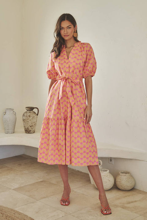 Floral Wynette Tiered Midi Dress