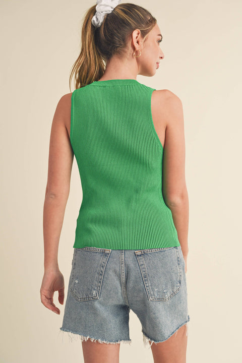 Jadine Knit Tank: Green
