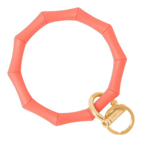 Bamboo Bracelet Key Ring - accessories, impulse, best seller: Gold / Bamboo- Bright Pink-Pink Dot Styles