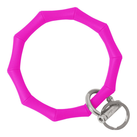 Bamboo Bracelet Key Ring - accessories, impulse, best seller: Gold / Bamboo- Slate Blue-Pink Dot Styles