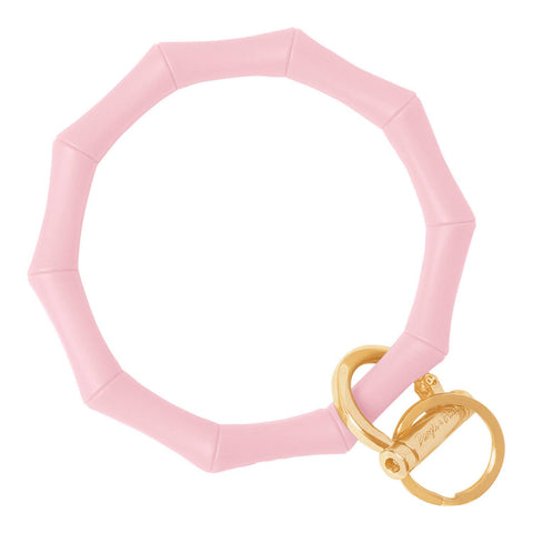 Bamboo Bracelet Key Ring - accessories, impulse, best seller: Gold / Bamboo- Slate Blue-Pink Dot Styles