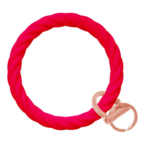 Twist Bracelet Key Ring -colorful, gift, impulse, best sell: Twist- Black / Silver-Pink Dot Styles