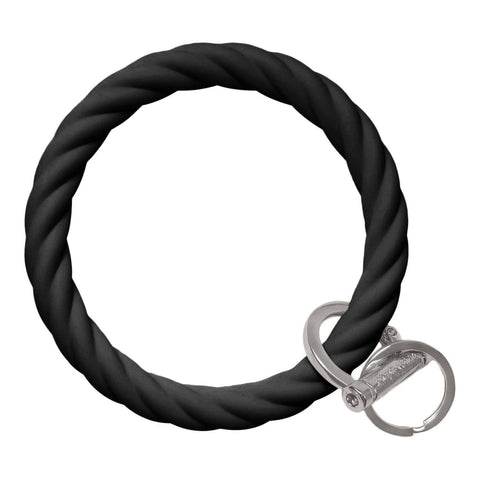 Bangle & Babe-Twist Bracelet Key Ring -colorful, gift, impulse, best sell: Twist- Black / Silver-Pink Dot Styles