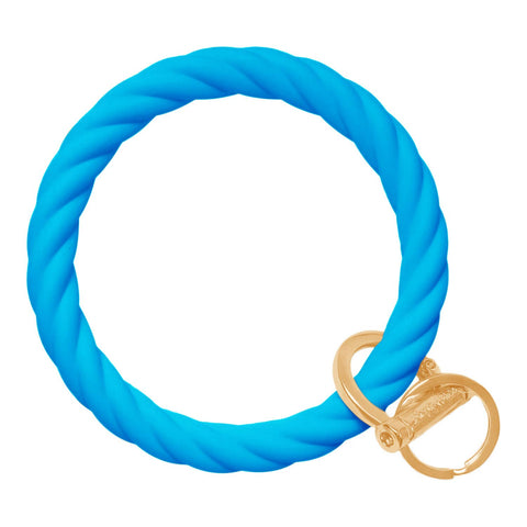 Bangle & Babe-Twist Bracelet Key Ring -colorful, gift, impulse, best sell: Twist- Bright Blue / Gold-Pink Dot Styles