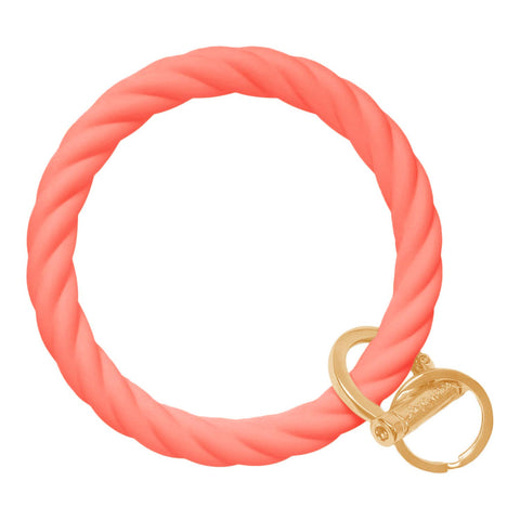Bangle & Babe-Twist Bracelet Key Ring -colorful, gift, impulse, best sell: Twist- Coral / Gold-Pink Dot Styles