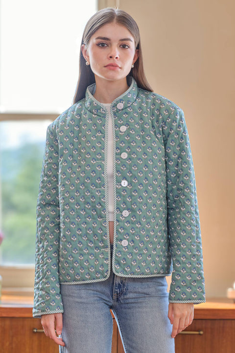 ROSIE POSIE-Reversible Quilted Jacket-Pink Dot Styles