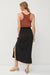 Black Linen Drawstring Skirt-Apparel > Womens > Bottoms > Skirt-Pink Dot Styles