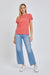 Coral Basic Short Sleeve Slub T-Shirt-Apparel > Womens > Tops > T-Shirts-Pink Dot Styles