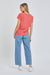 Coral Basic Short Sleeve Slub T-Shirt-Apparel > Womens > Tops > T-Shirts-Pink Dot Styles