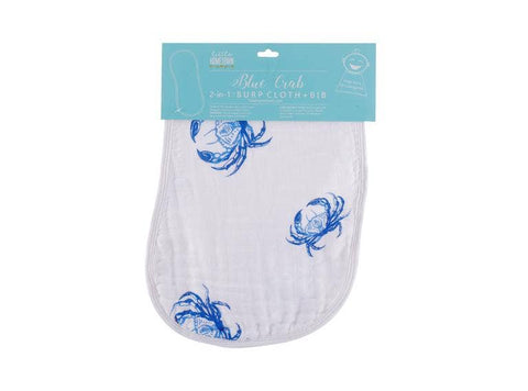 Little Hometown-Blue Crab Burp and Bib (Unisex)-Pink Dot Styles