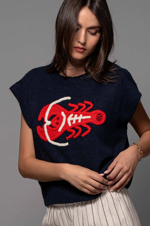 Urban Daizy-Coastal Lobster Top-Pink Dot Styles