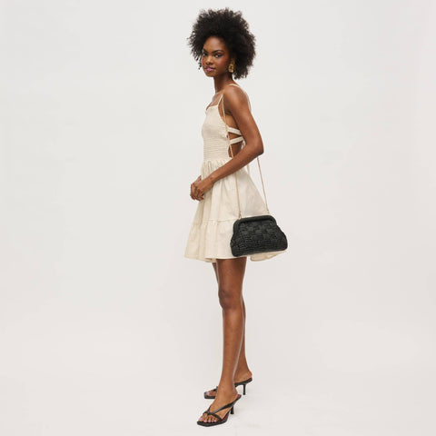 Urban Expressions-Annie Woven Clutch-Pink Dot Styles