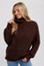 CHUNKY TURTLE NECK PULLOVER: CHOCOLATE / M/L-Apparel > Womens > Tops > Sweaters-Pink Dot Styles
