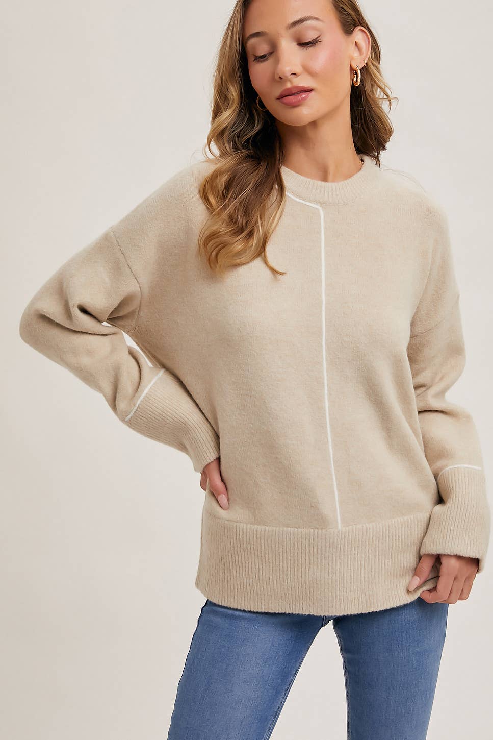 Crew Neck Sweater Taupe