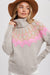 Bluivy-TURTLE NECK FAIR ISLE SWEATER: OATMEAL/PINK / M/L-Pink Dot Styles