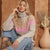 Bluivy-TURTLE NECK FAIR ISLE SWEATER: OATMEAL/PINK / M/L-Pink Dot Styles
