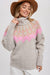 Fair Island Pink & Oatmeal Sweater-Apparel > Womens > Tops > Sweaters-Pink Dot Styles