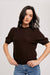 Maroon Mockneck Puff Sleeve Pullover-Apparel > Womens > Tops > Sweaters-Pink Dot Styles
