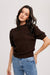 Bluivy-MOCKNECK PUFF SLEEVES KNIT PULLOVER: MAROON / L-Pink Dot Styles