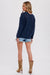 Open Knit Navy Sweater-Apparel > Womens > Tops > Sweaters-Pink Dot Styles