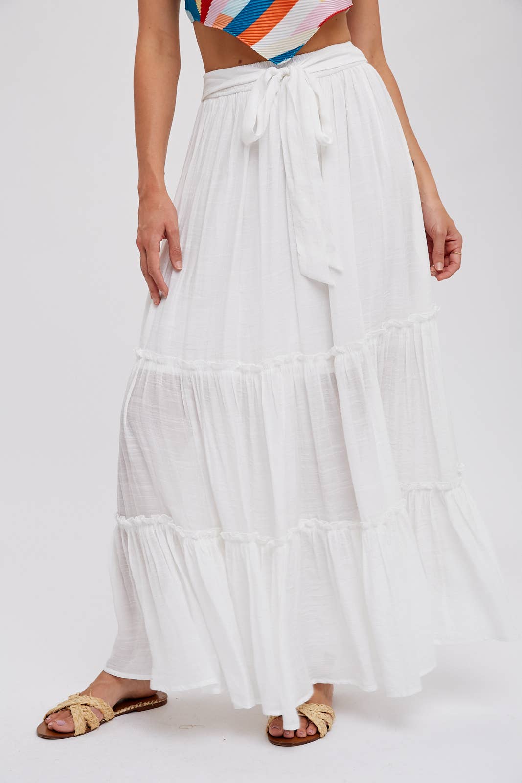 White Flowy Maxi Skirt (Final Sale)