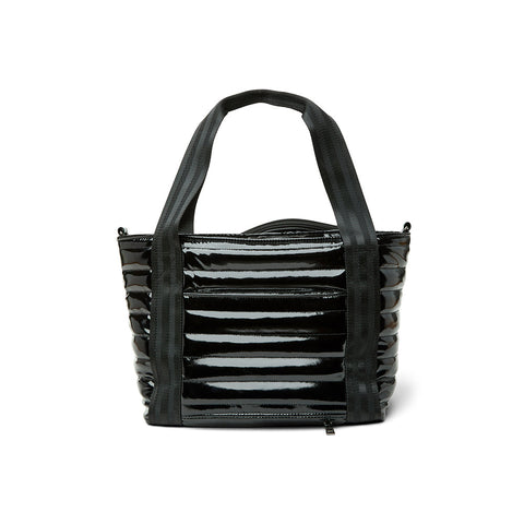 Think Royln-Ace of the Court | Black Patent Pickleball Bag (solid black stripe)-Pink Dot Styles