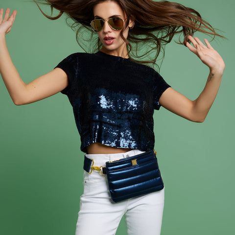 Bum Bag | Pearl Indigo Gold Crossbody / Belt Bag
