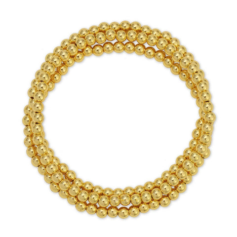 Gold Bead Stretch Bracelet: 4mm