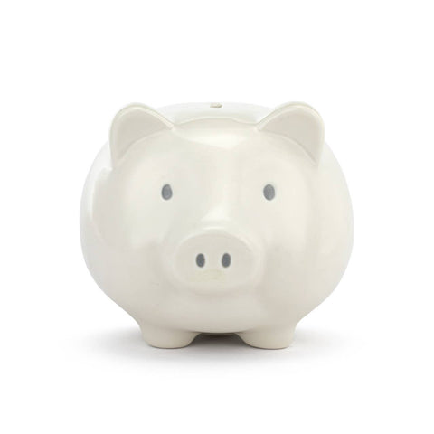 Neutral Ceramic Classic Piggy Bank - 7x5.5x6in