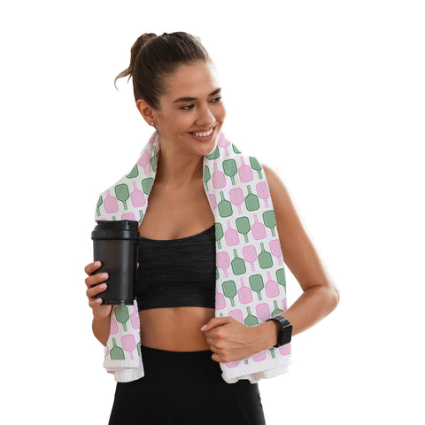 Toss Designs-Sports Towel - New Pickleball-Pink Dot Styles
