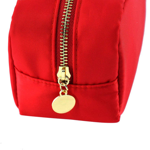 Emma Round Zippered Nylon Cosmetic Pouch Bag