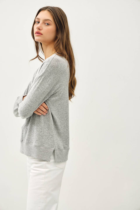 Heather Gray Brushed Pullover