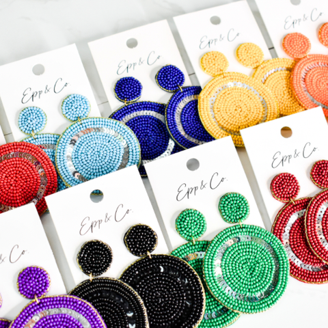 Epp and Co-Light Blue Disc Drops-Pink Dot Styles