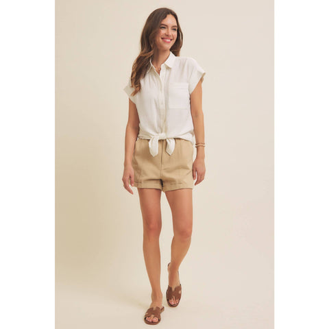 in february-Mineral Washed Cotton Gauze Top-Pink Dot Styles