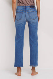 SneakPeek-Mid Rise Ultra Stretch Slim Jeans-Pink Dot Styles
