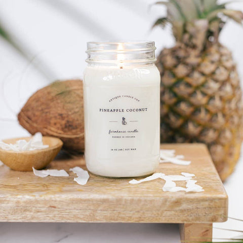 Pineapple Coconut - Soy Wax Candle: 1 mason jar (16 oz)