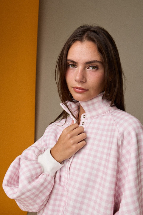 Papermoon-Pink & White Gingham Quarter Snap-Pink Dot Styles