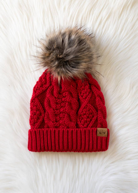Cable Knit Pom PomHat