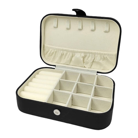 Faux Leather Portable Jewelry Box
: Black