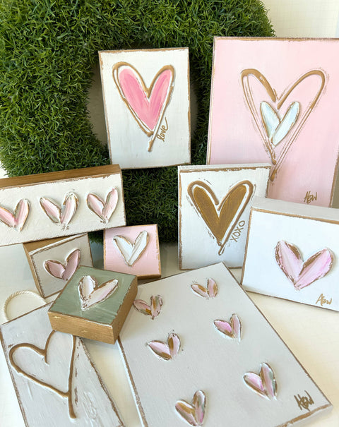 Coddiwomple-Heart block |  valentine | pastel | xoxo | love: Pink back/white heart-Pink Dot Styles