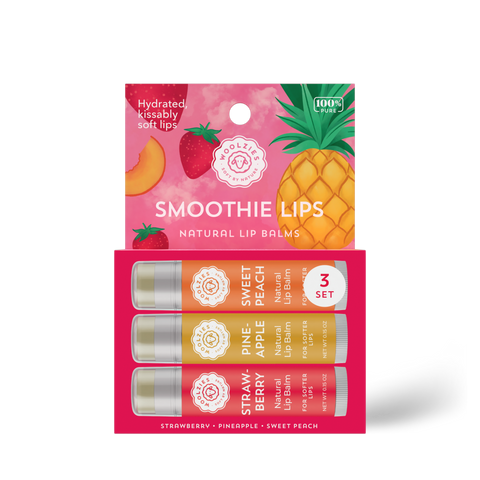 Smoothie Lips Natural NON TINTED Lip Balm Set Of 3