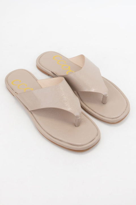 Light Taupe Wide Strap Sandal-Shoes > Womens-Pink Dot Styles