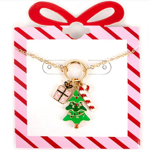 Christmas Theme Charms Necklace 15-2147: GGR